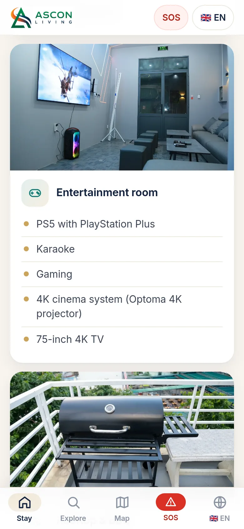 Guest app: amenities of the house