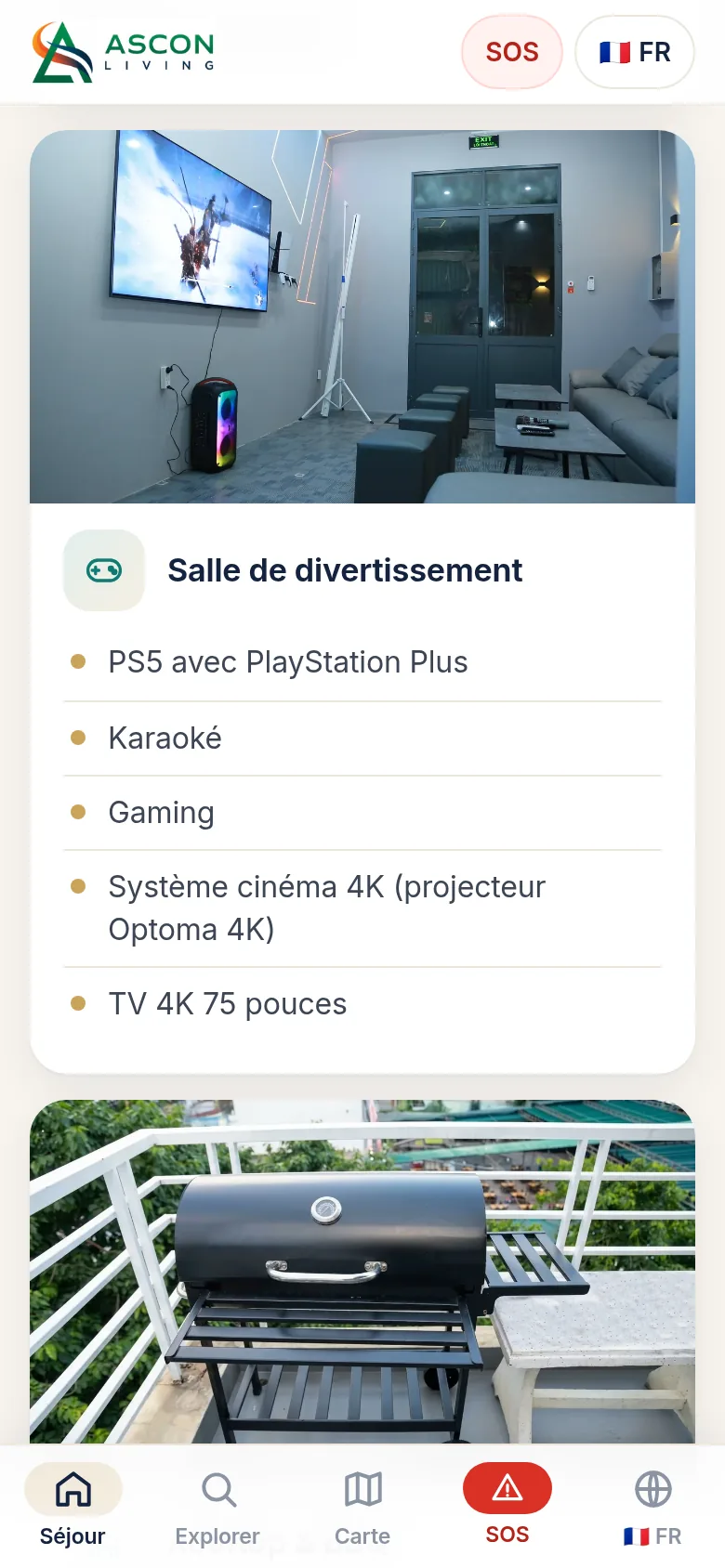 Appli invités : équipements de la maison
